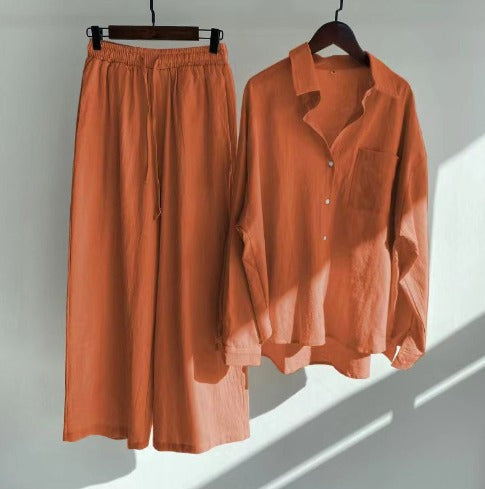 Linen Two-Piece Set - Lightweight - Wide Leg - Linen Co-Ord - Women's Summer Clothes-Fashion Nora