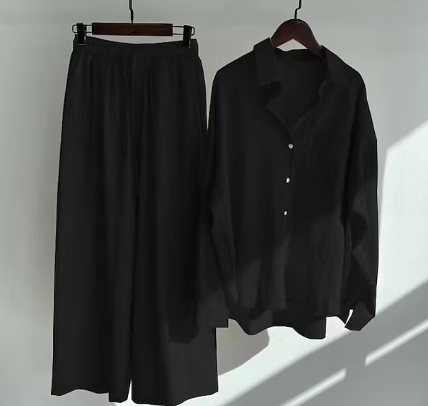 Linen Two-Piece Set - Lightweight - Wide Leg - Linen Co-Ord - Women's Summer Clothes-Fashion Nora