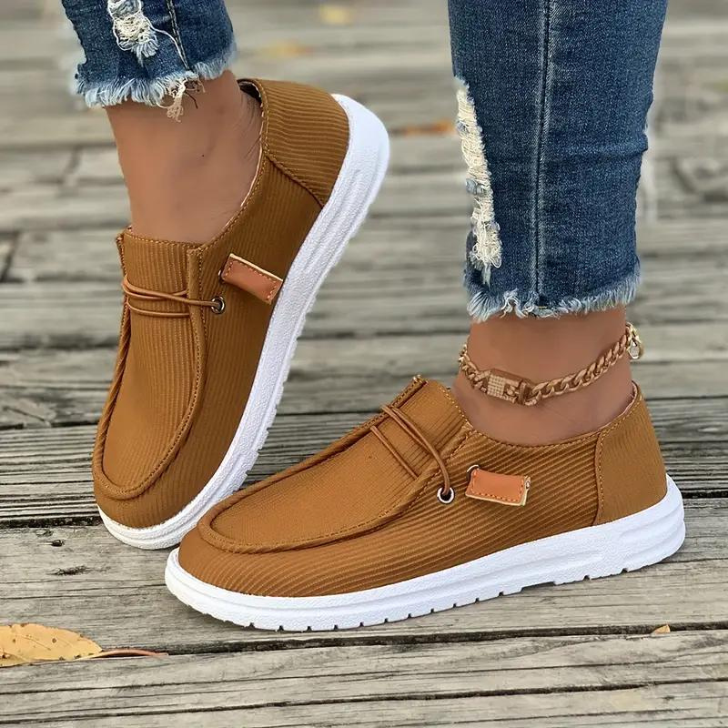 Loafers, Slip On, Lightweight, Women's Shoes, Canvas Shoes-Fashion Nora