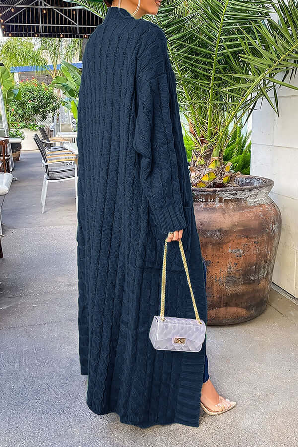 Long Cardigan | Open Front | Pocket | Knitted Cardigan | Long Cardigans for Women-Fashion Nora