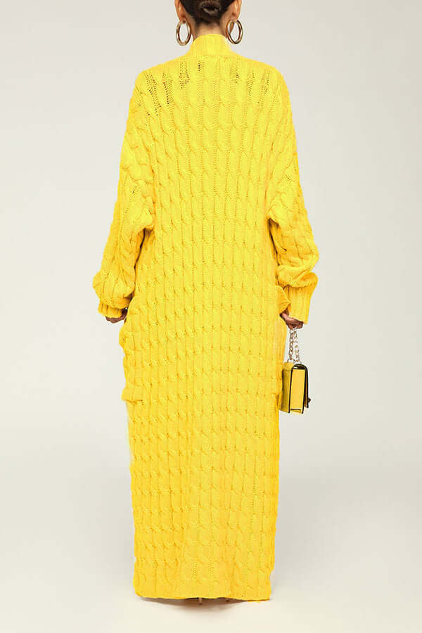Long Cardigan | Open Front | Pocket | Knitted Cardigan | Long Cardigans for Women-Fashion Nora