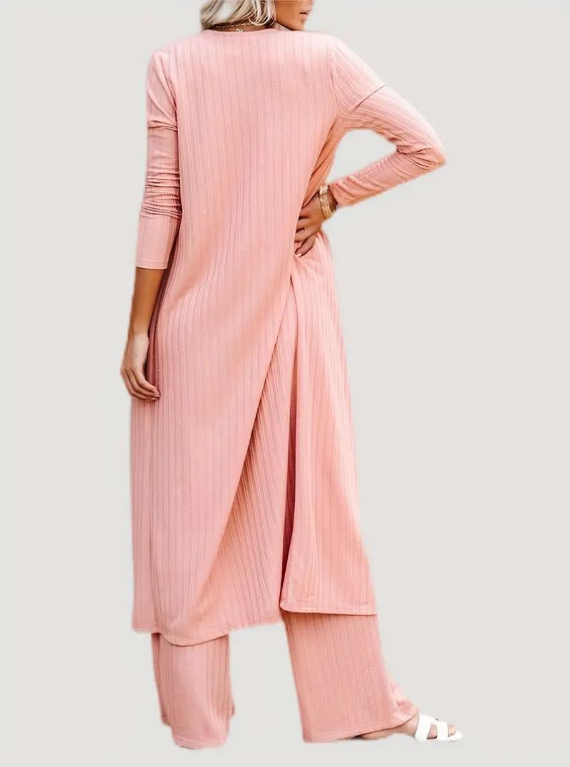 Loungewear Set, Ribbed, Three Piece, Lounge Set, Matching Set-Fashion Nora