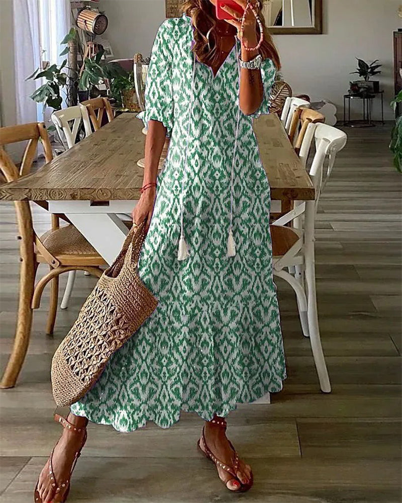Maxi Dress | Loose Fit | Long Sleeve | Boho Dress | Maxi Sundress-Fashion Nora