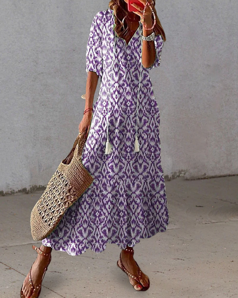Maxi Dress | Loose Fit | Long Sleeve | Boho Dress | Maxi Sundress-Fashion Nora
