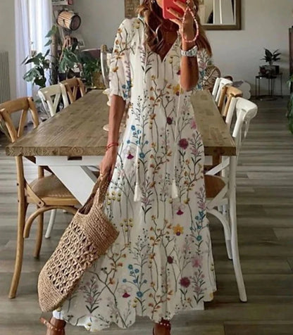 Maxi Dress | Loose Fit | Long Sleeve | Boho Dress | Maxi Sundress-Fashion Nora