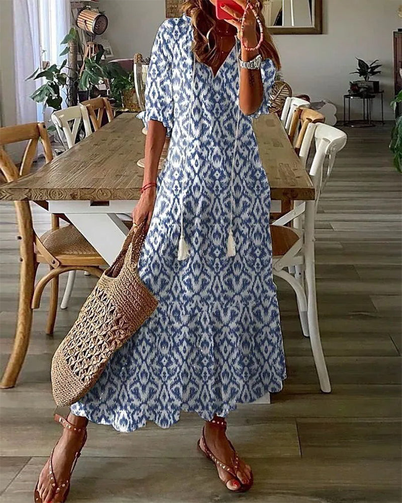 Maxi Dress | Loose Fit | Long Sleeve | Boho Dress | Maxi Sundress-Fashion Nora