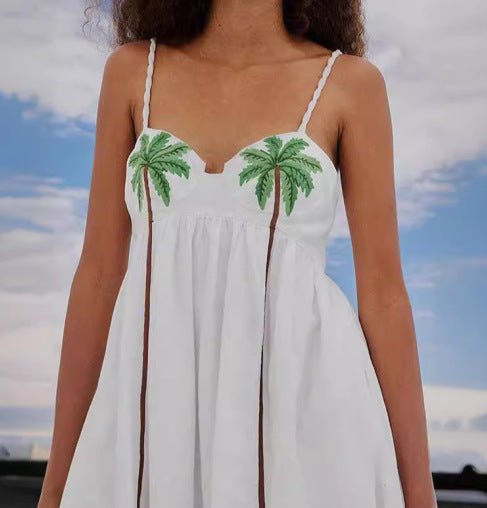 Maxi Dress - White Sleeveless Spaghetti Strap A-Line Summer Dress-Fashion Nora