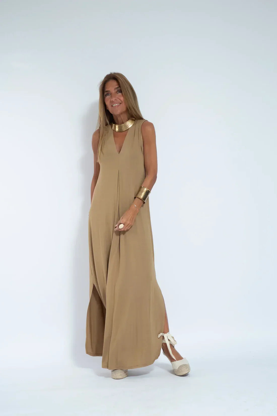 Maxi Dress - Women's V-Neck Dress and Long Cardigan Two-Piece Set-Fashion Nora