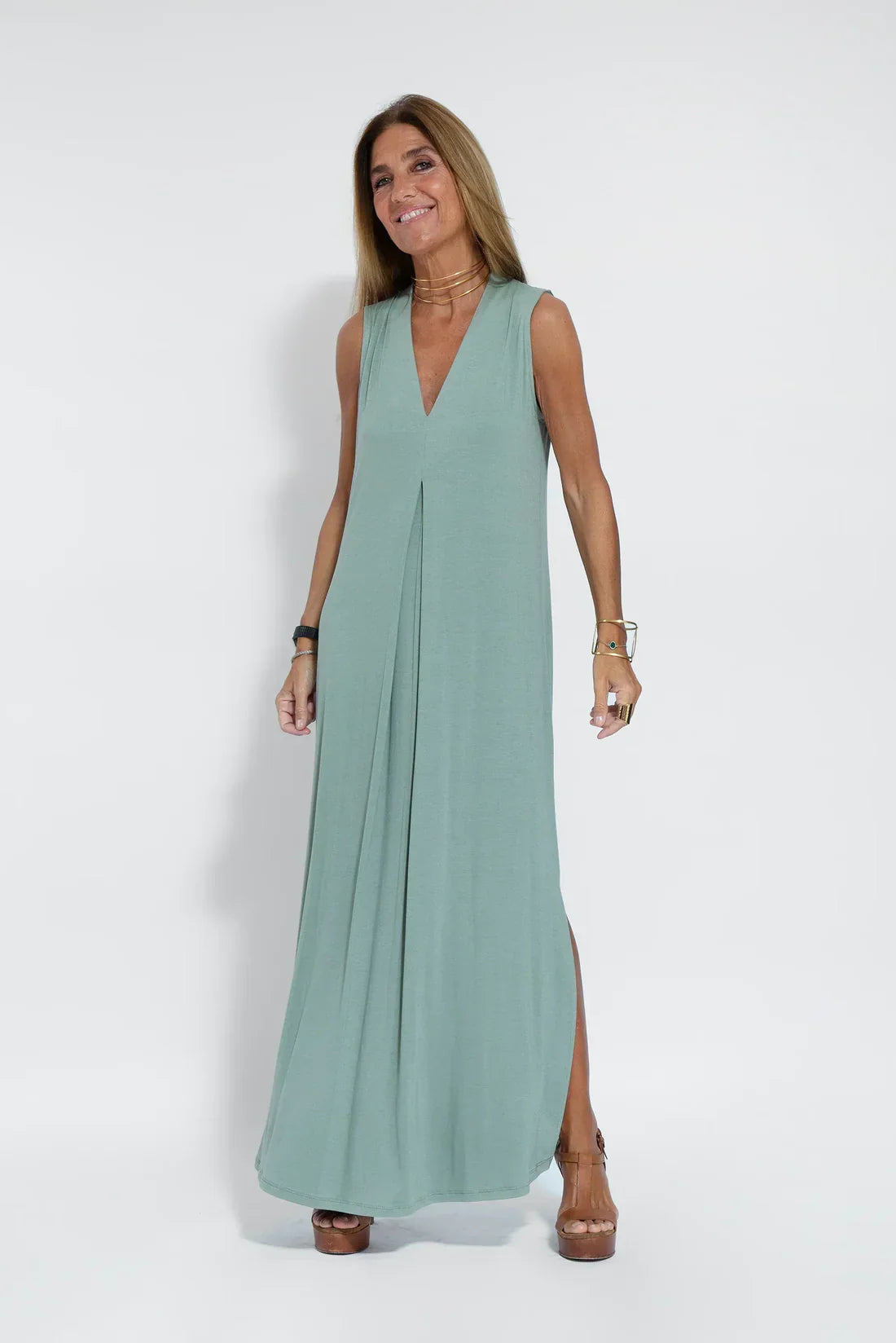 Maxi Dress - Women's V-Neck Dress and Long Cardigan Two-Piece Set-Fashion Nora