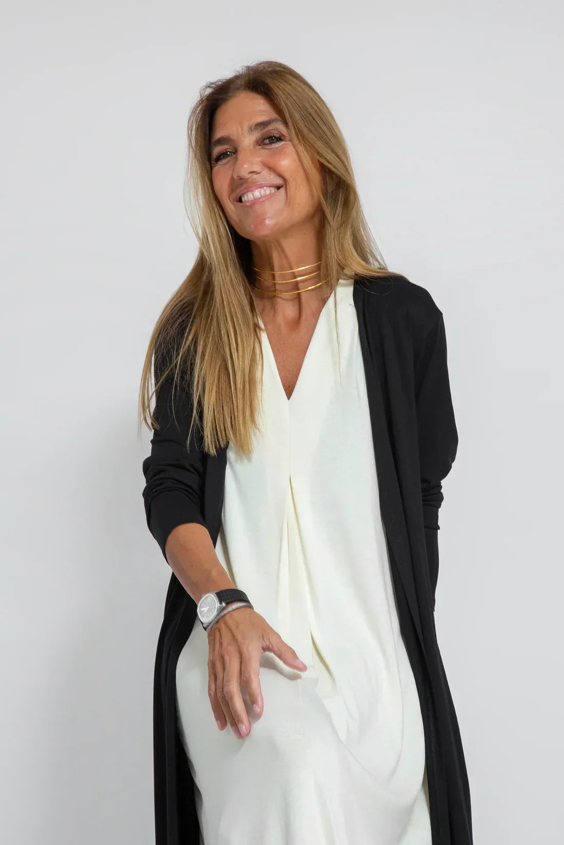 Maxi Dress - Women's V-Neck Dress and Long Cardigan Two-Piece Set-Fashion Nora