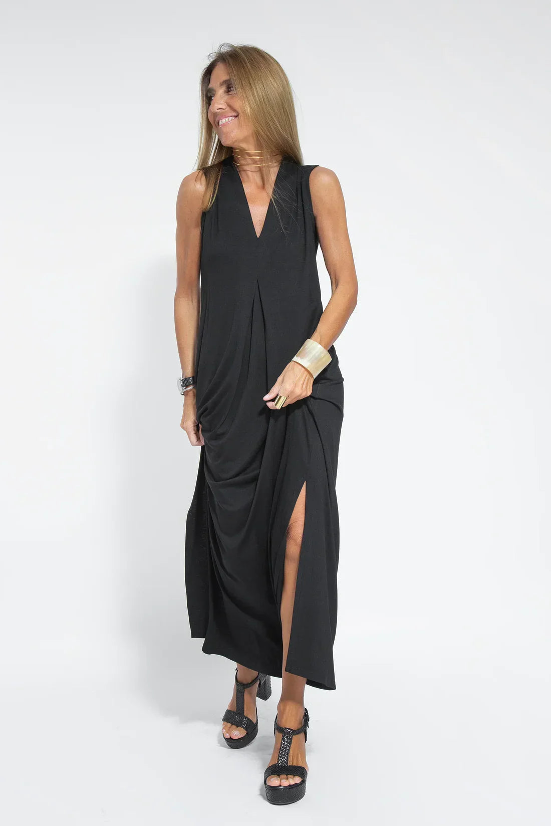 Maxi Dress - Women's V-Neck Dress and Long Cardigan Two-Piece Set-Fashion Nora