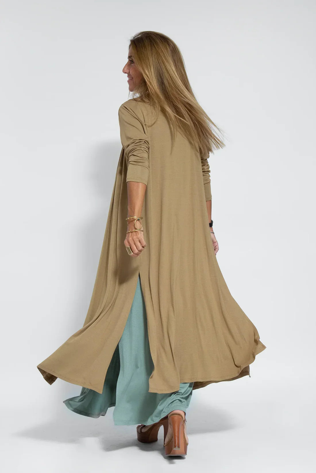 Maxi Dress - Women's V-Neck Dress and Long Cardigan Two-Piece Set-Fashion Nora