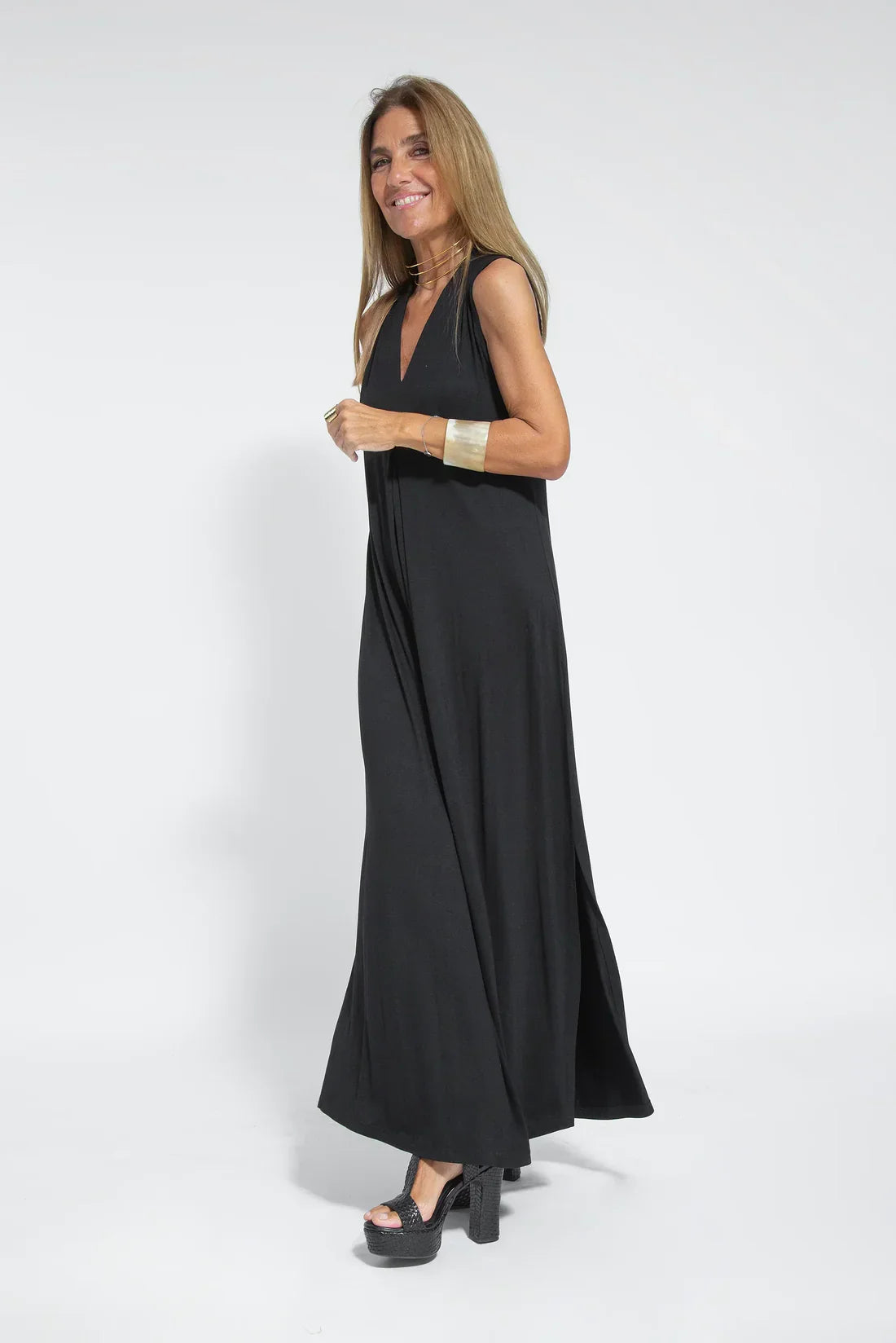 Maxi Dress - Women's V-Neck Dress and Long Cardigan Two-Piece Set-Fashion Nora