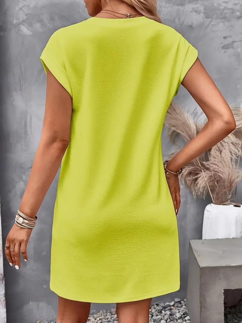 Mini Dress, Loose Fit, Short Sleeve, Summer Dress, Short Dress-Fashion Nora