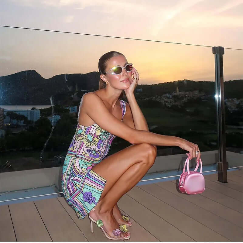 Mini Dress - Sleeveless - Colorful - Printed Dress - Summer Dress-Fashion Nora