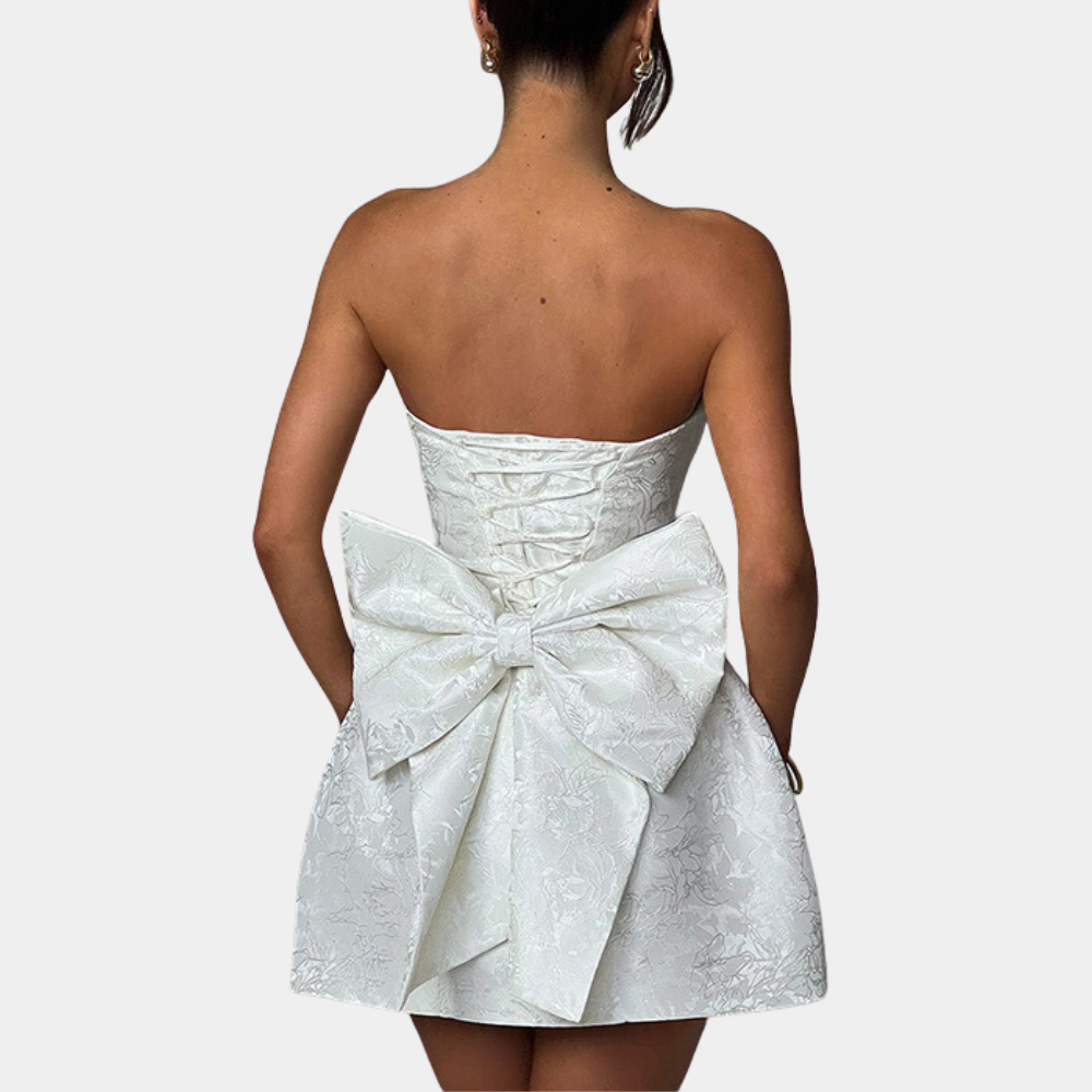 Mini Dress | Strapless | Bow | Corset Dress | Party Dress-Fashion Nora