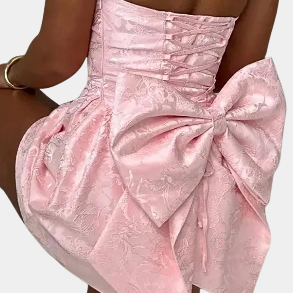 Mini Dress | Strapless | Bow | Corset Dress | Party Dress-Fashion Nora