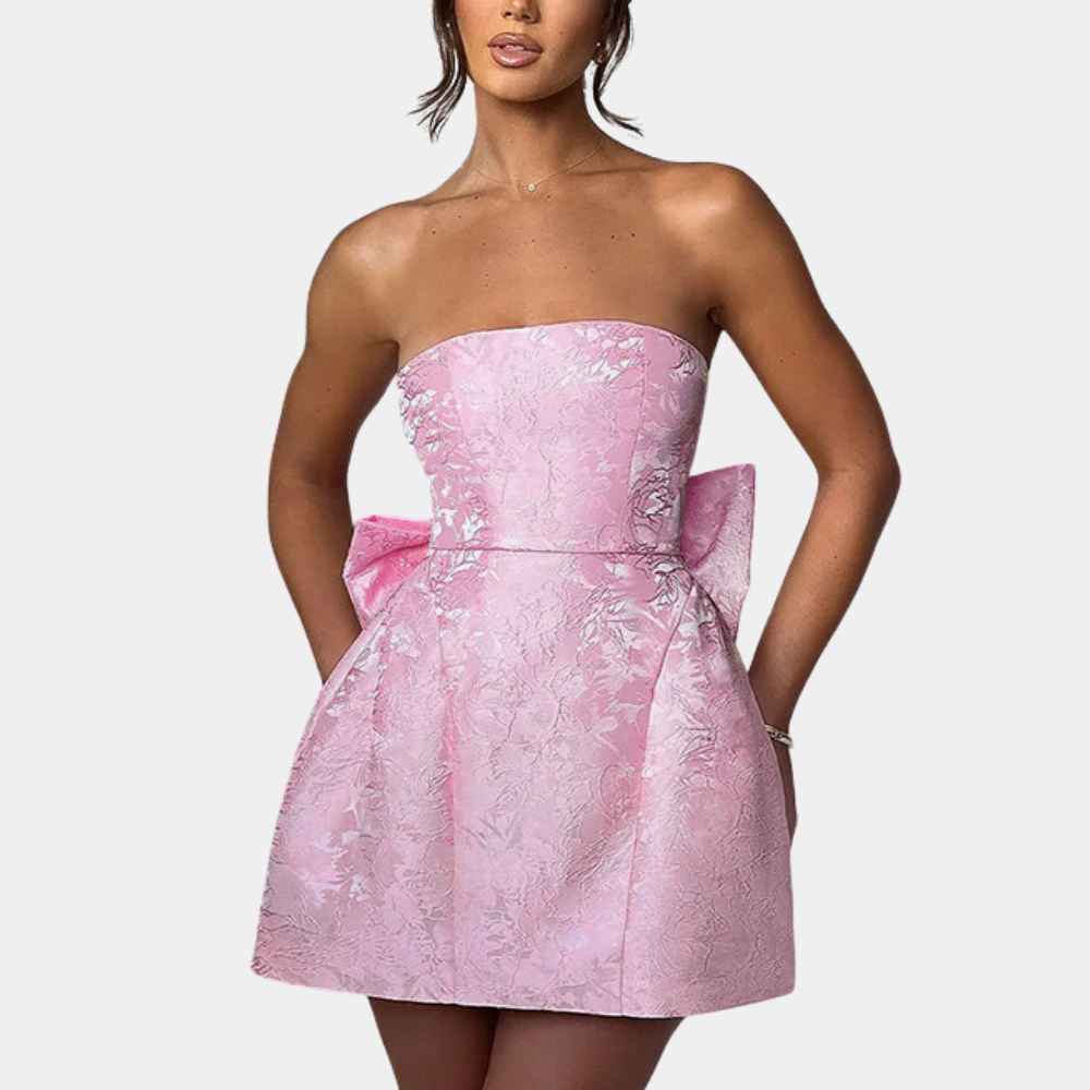 Mini Dress | Strapless | Bow | Corset Dress | Party Dress-Fashion Nora