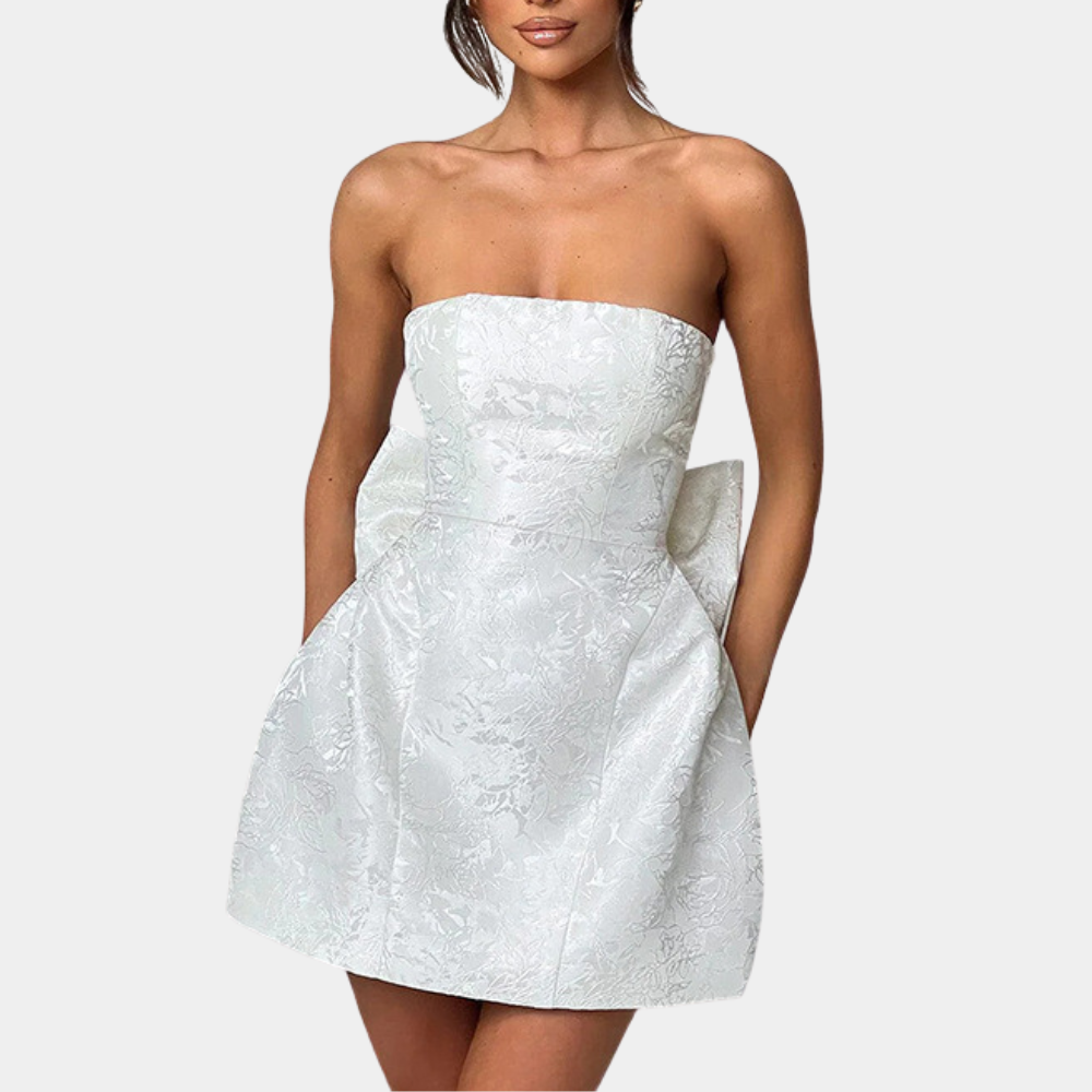 Mini Dress | Strapless | Bow | Corset Dress | Party Dress-Fashion Nora
