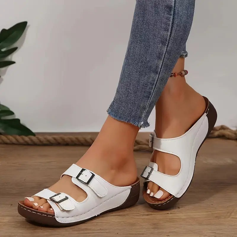 Orthopedic Sandals, Buckle Straps, Soft Sole, Slip On Shoes, Summer Shoes-Fashion Nora