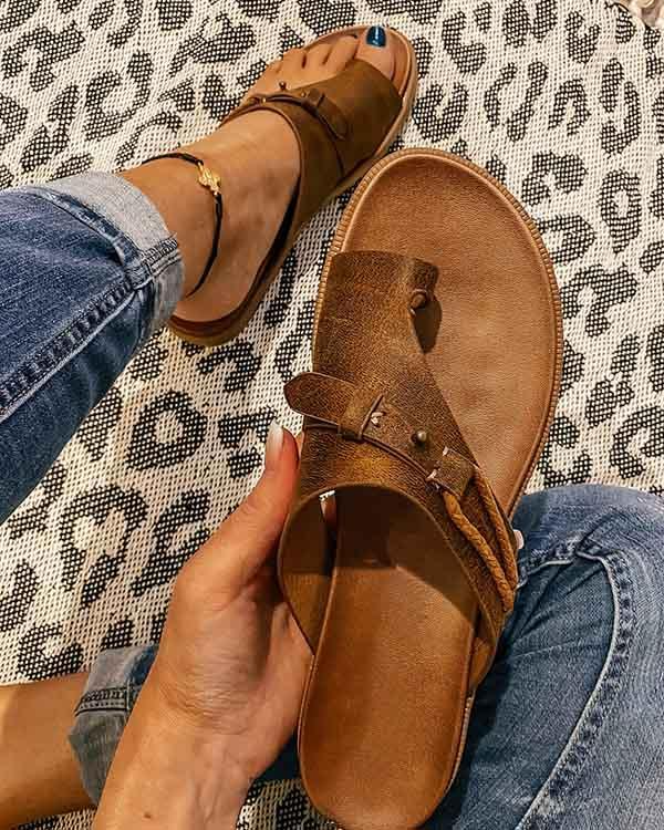 Orthopedic Sandals | Slip-On | Arch Fit | Flat Sandals | Women's Slides-Fashion Nora