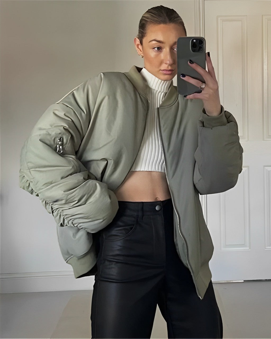 Oversized Jacket - Warm - Padded - Winter Bomber Jacket - Women's Jacket-Fashion Nora