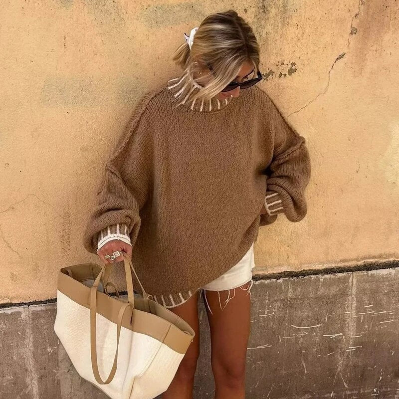 Oversized Sweater | Turtleneck | High Neck | Knitted Jumper | Women's Clothing-Fashion Nora