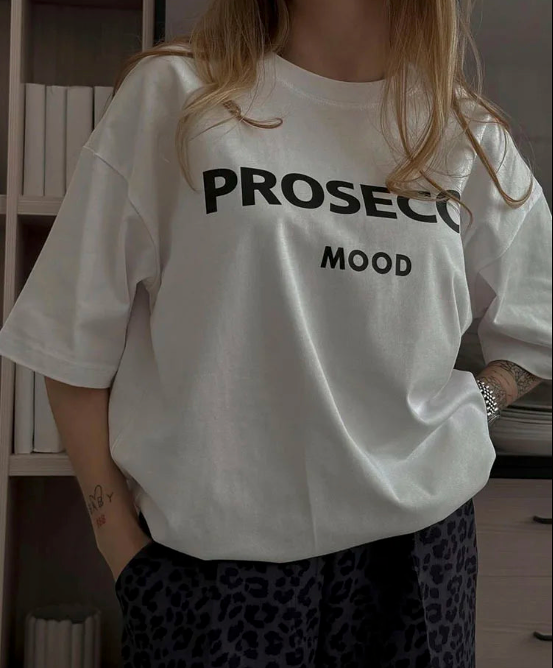 Oversized T-Shirt - Loose Fit - Cotton - Crew Neck T-Shirt - Women's Clothing-Fashion Nora