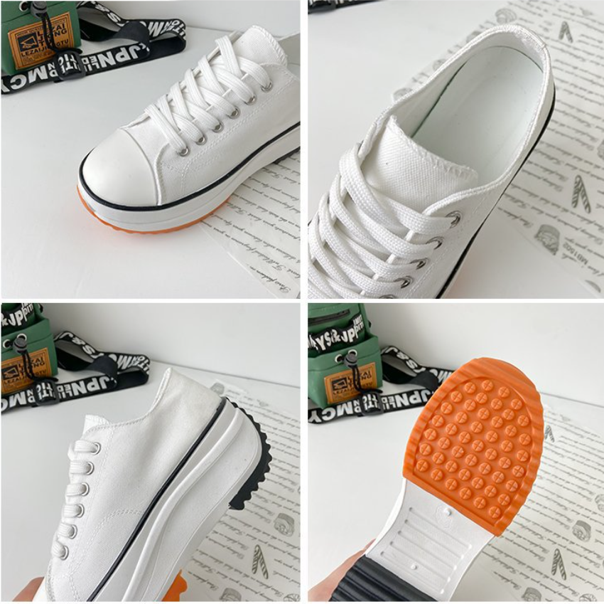 Platform Sneakers - Women's Lightweight Lace-Up Non-Slip Canvas Shoes-Fashion Nora