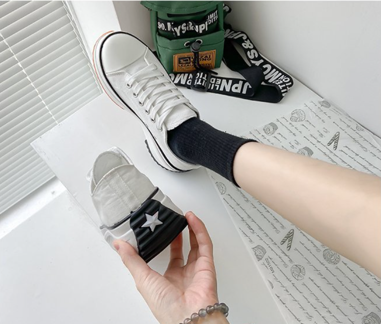 Platform Sneakers - Women's Lightweight Lace-Up Non-Slip Canvas Shoes-Fashion Nora