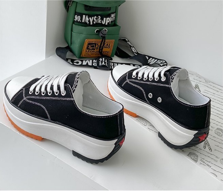 Platform Sneakers - Women's Lightweight Lace-Up Non-Slip Canvas Shoes-Fashion Nora