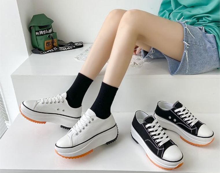 Platform Sneakers - Women's Lightweight Lace-Up Non-Slip Canvas Shoes-Fashion Nora