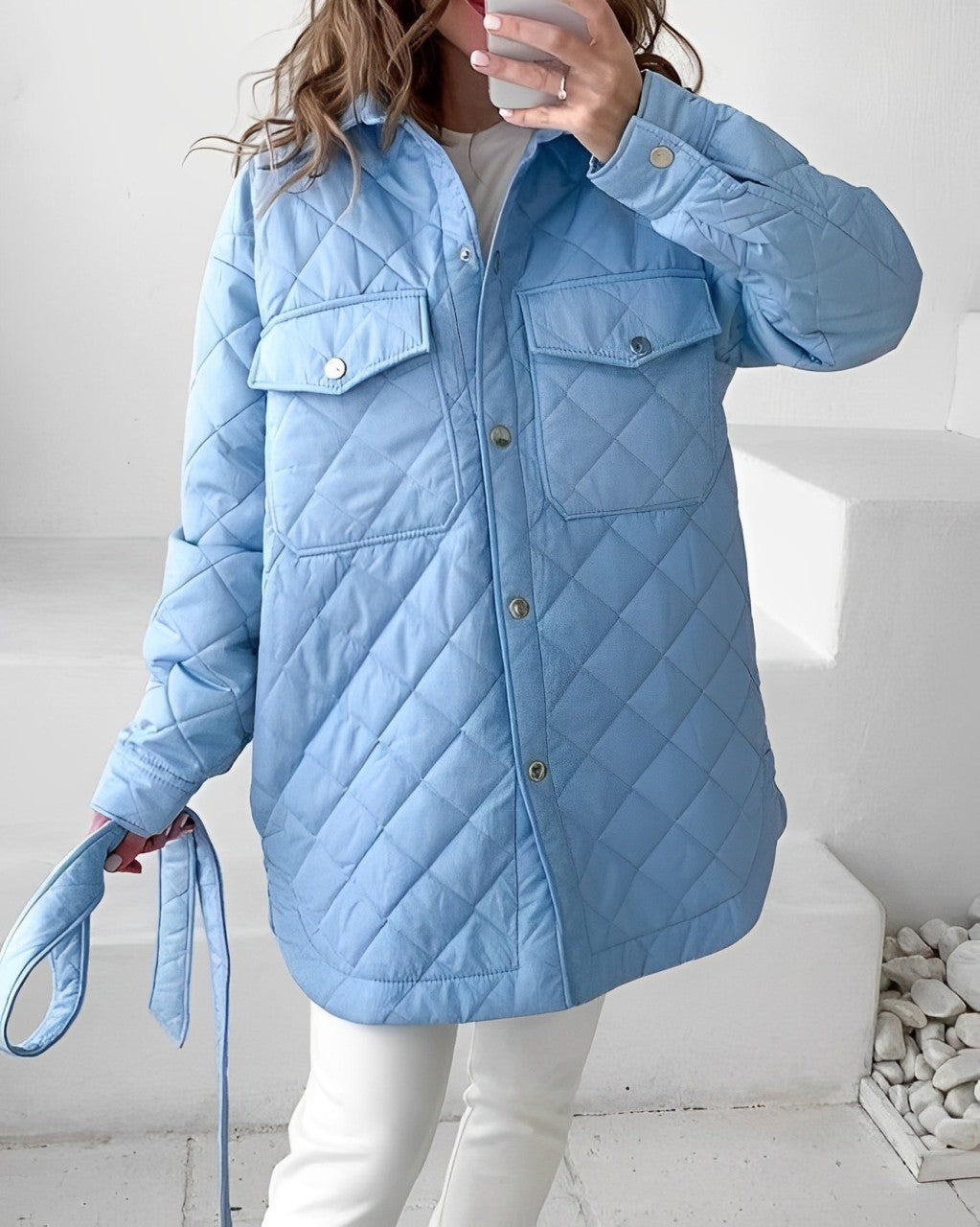 Quilted Jacket | Belt | Lightweight | Padded Jacket | Women's Winter Jacket-Fashion Nora