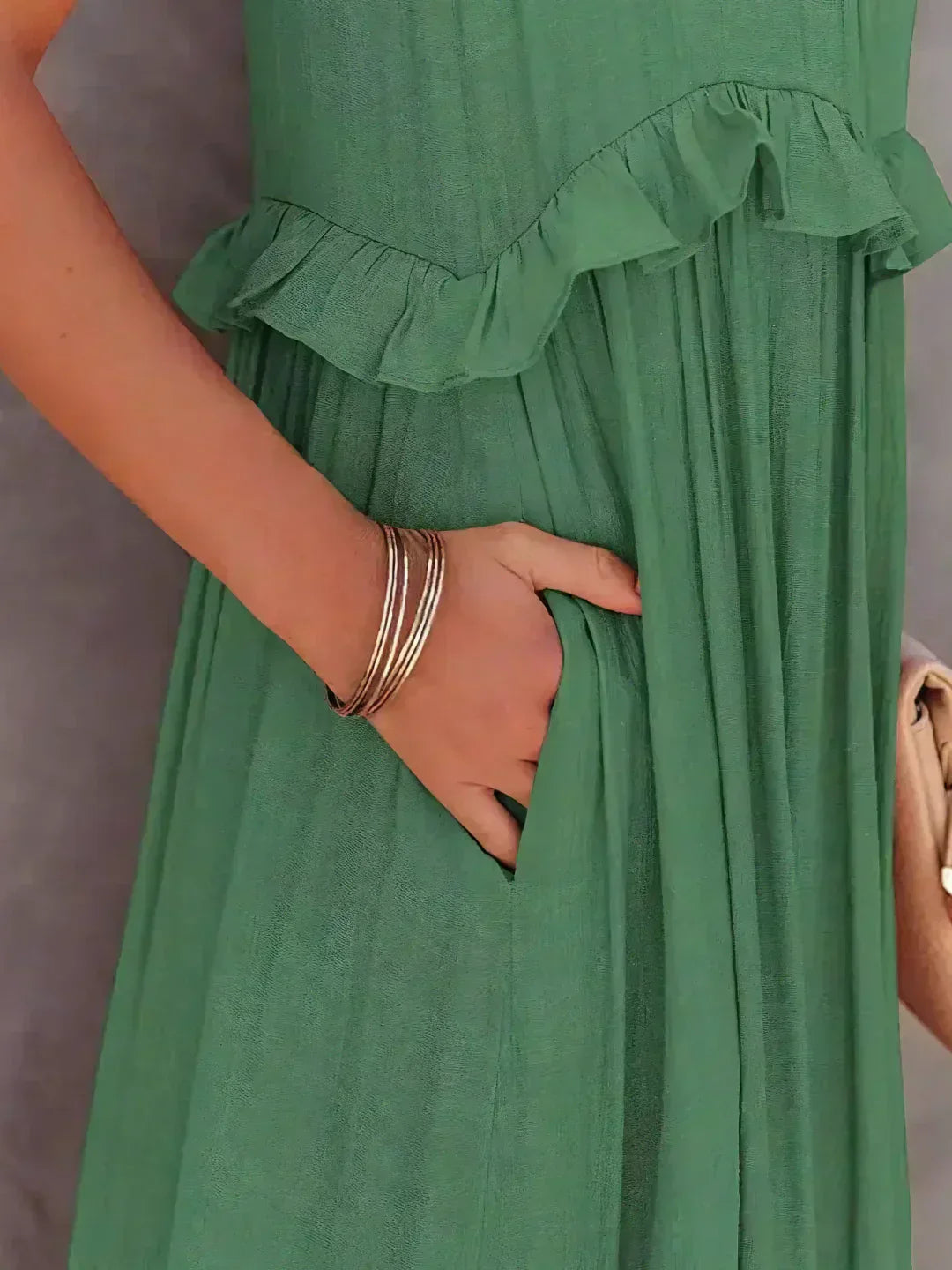 Ruffle Maxi Dress | Halter Neck | Sleeveless | Flowy Dress | Maxi Sundress-Fashion Nora