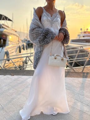 Sequin Cardigan | Full Zip | Oversized | Chunky Cardigan | Knitted Cardigan-Fashion Nora