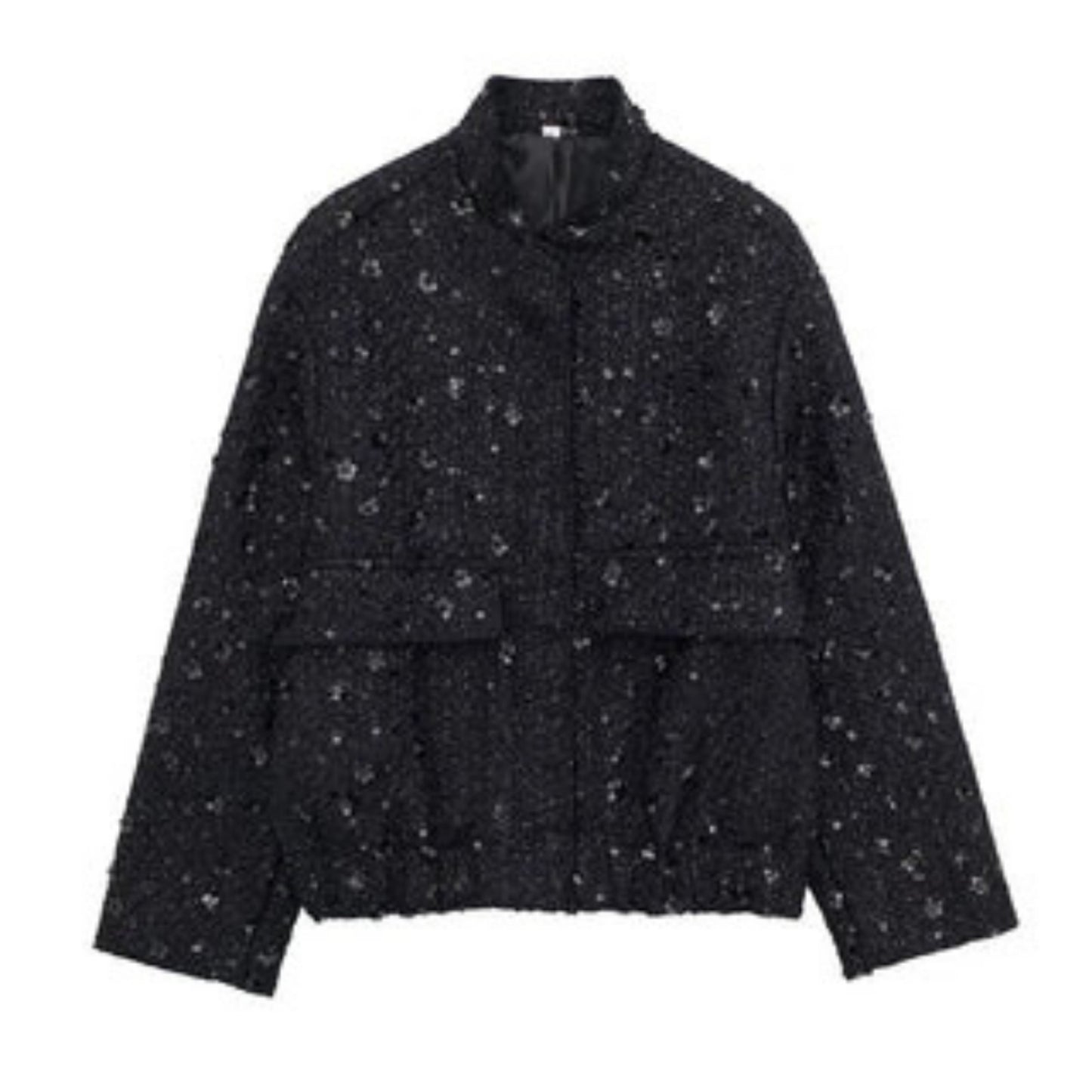 Sequin Jacket - Women's Loose Fit Sparkle Glitter Bomber Jacket-Fashion Nora