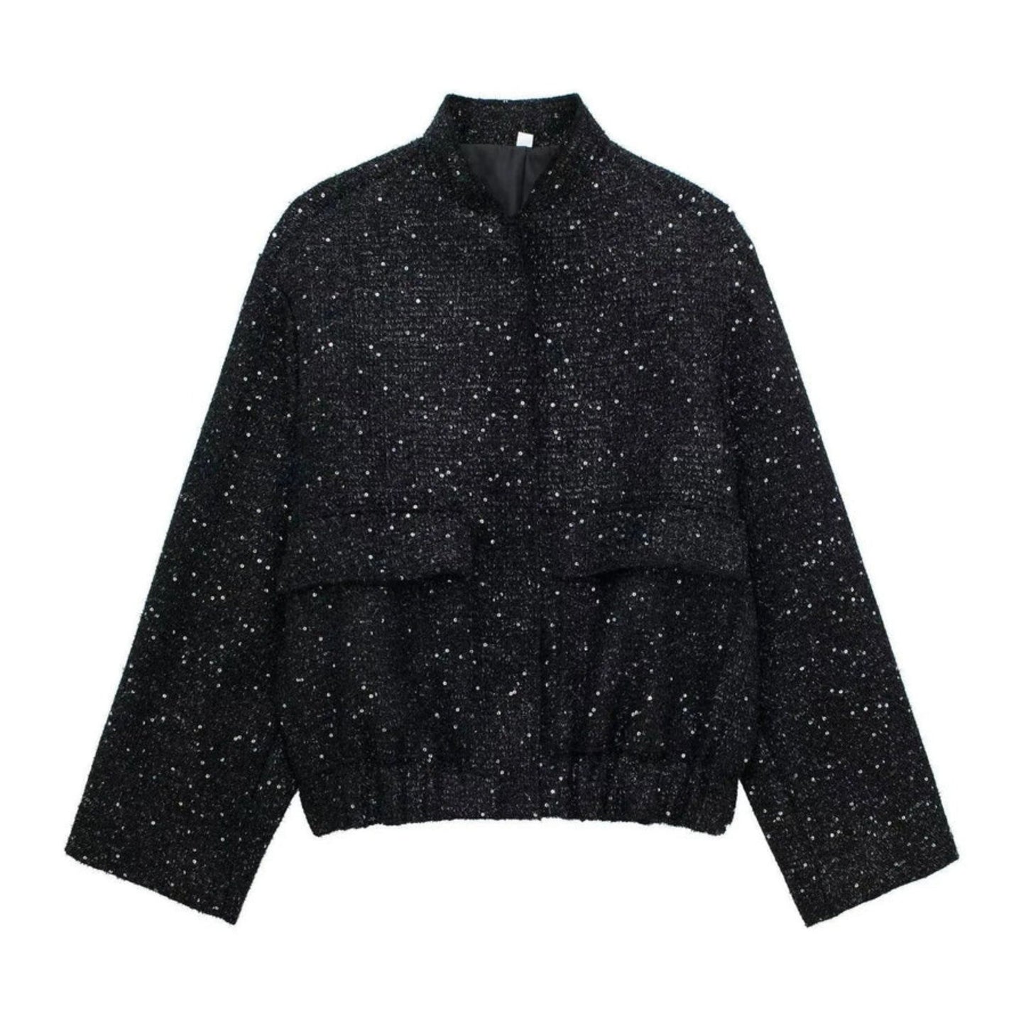 Sequin Jacket - Women's Loose Fit Sparkle Glitter Bomber Jacket-Fashion Nora
