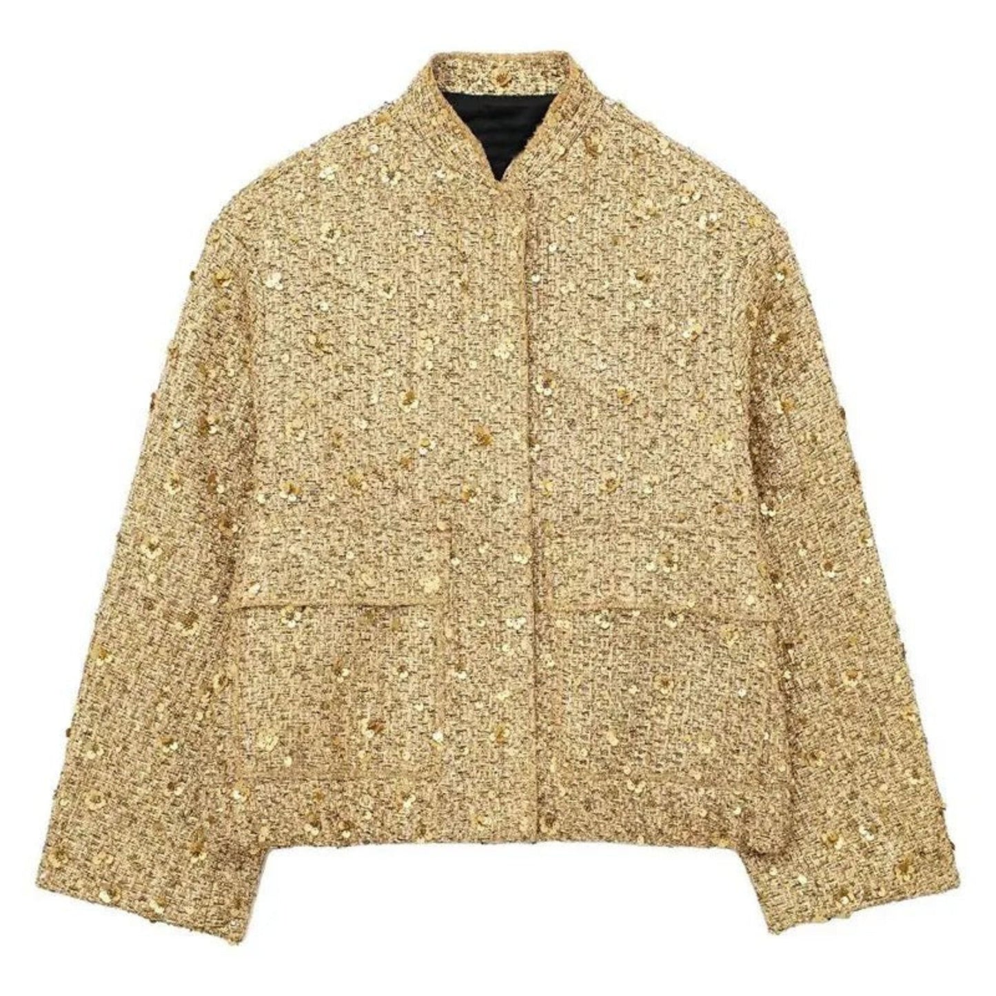 Sequin Jacket - Women's Loose Fit Sparkle Glitter Bomber Jacket-Fashion Nora