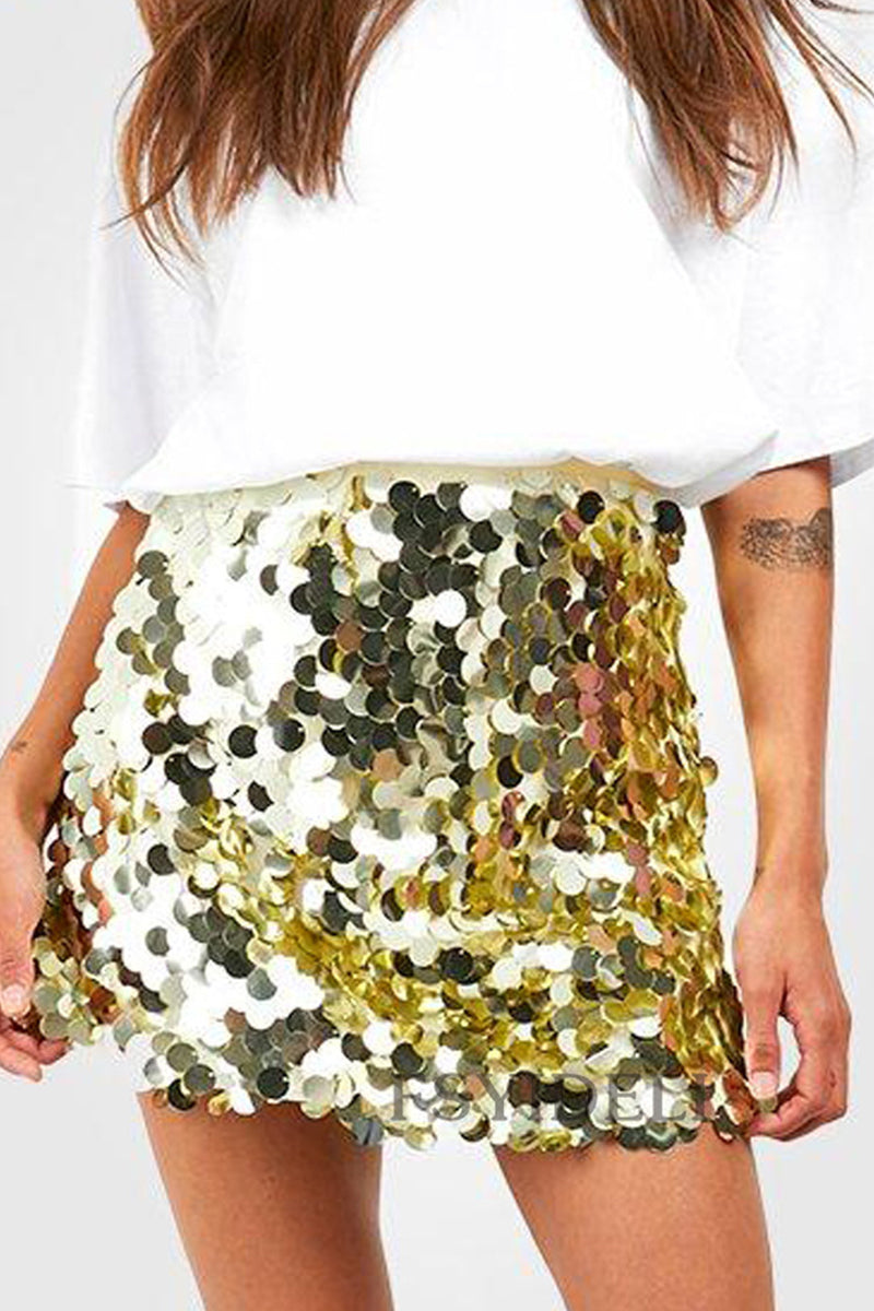 Sequin Skirt - Sparkly - High Waist - Mini Skirt - Party Skirt-Fashion Nora