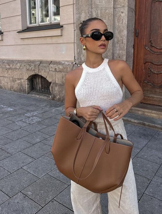 Shopper Bag - Large - Leatherette - Shoulder Bag - Tote Bag-Fashion Nora