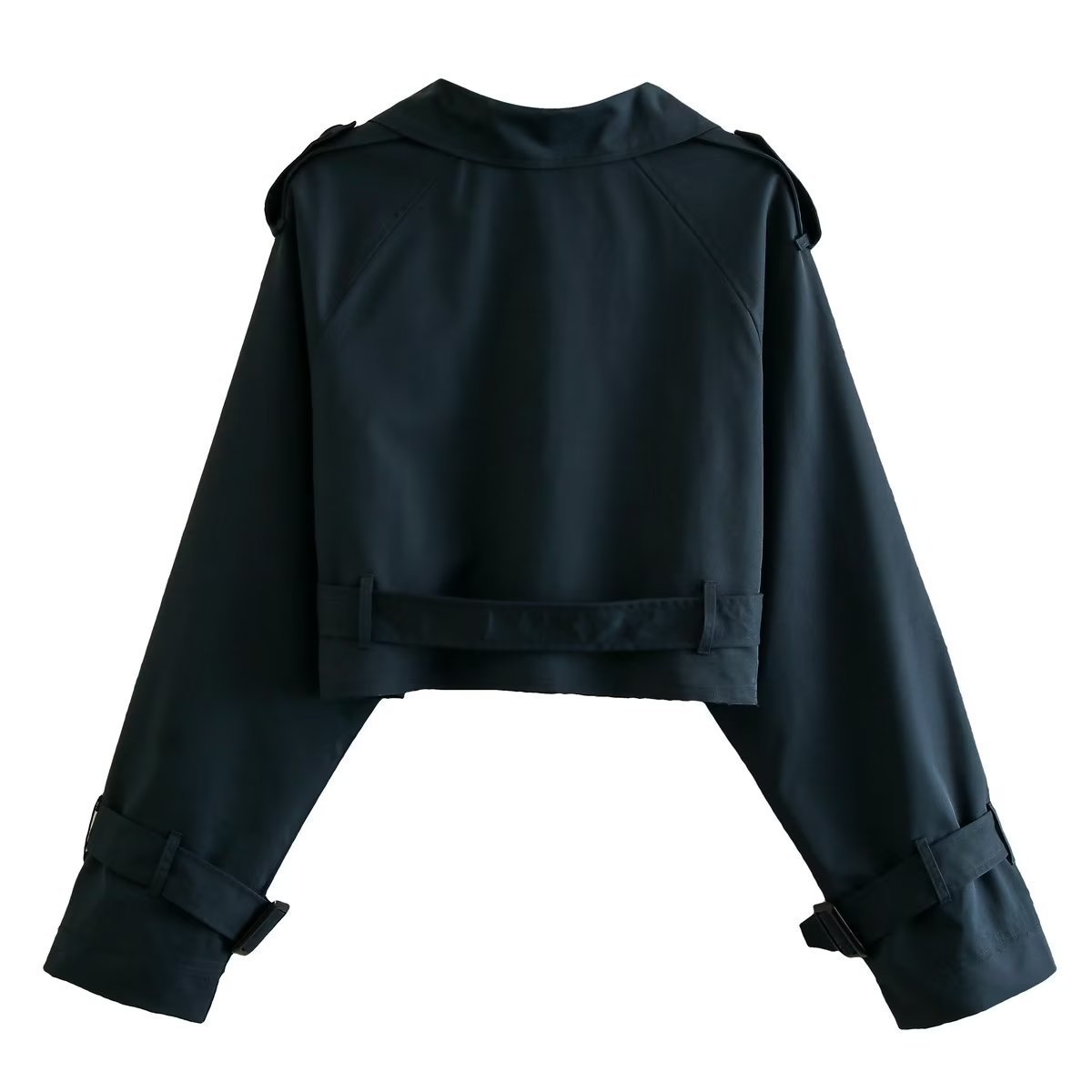 Short Trench Jacket - Belt - Double Breasted - Short Trench Coat - Women's Jacket-Fashion Nora