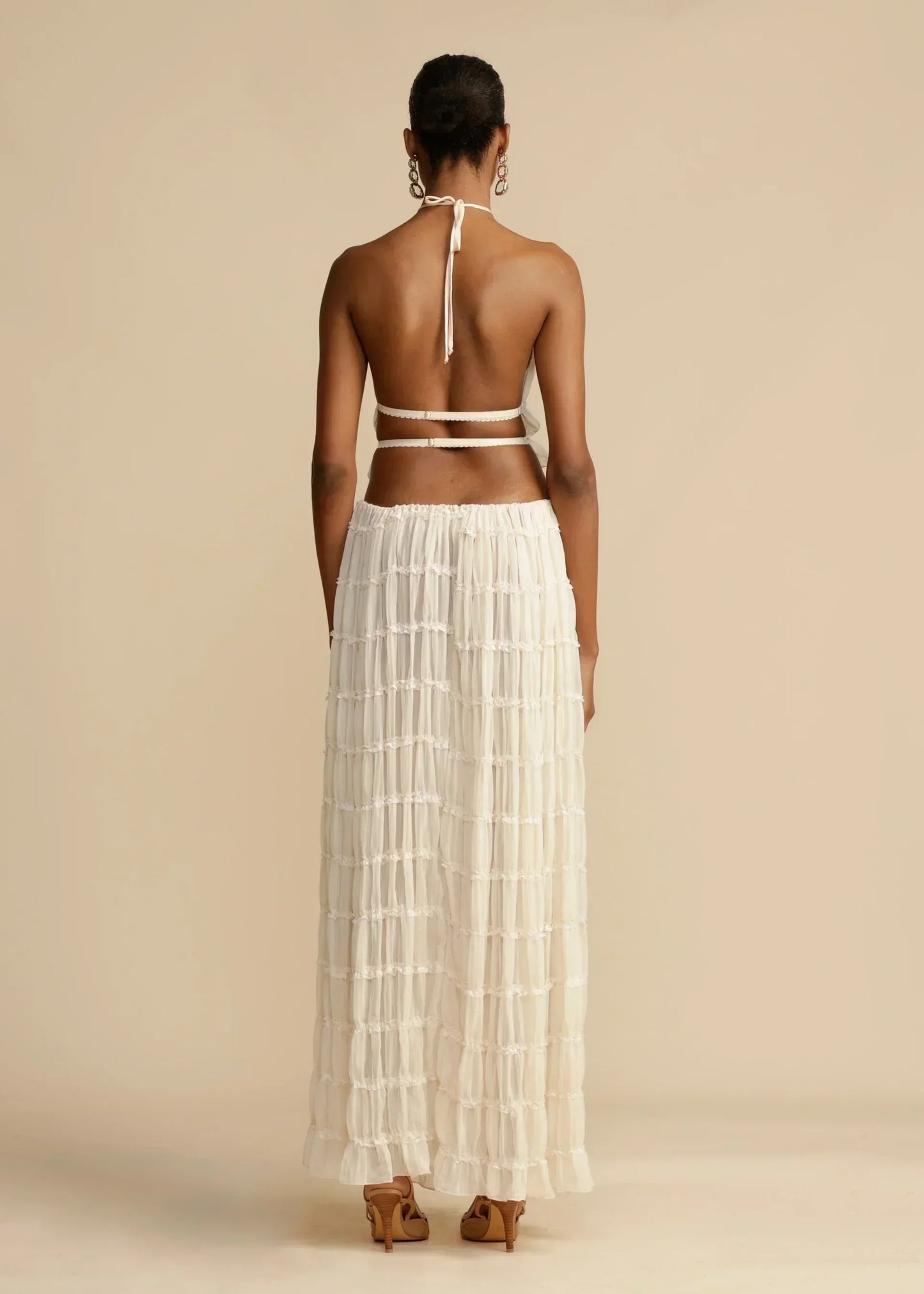 Skirt and Top Set | Chiffon | Open Back | Co-Ord Set | Women's Summer Clothes-Fashion Nora