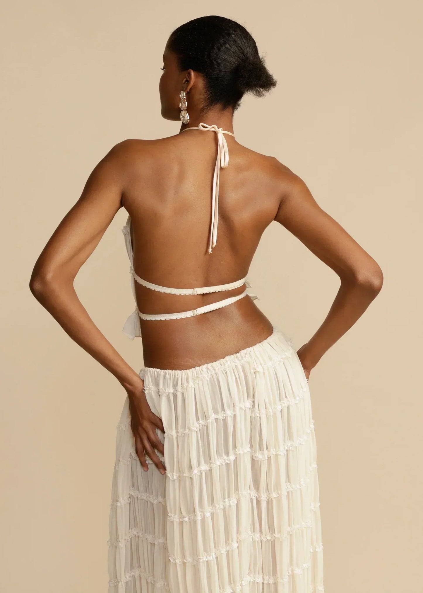 Skirt and Top Set | Chiffon | Open Back | Co-Ord Set | Women's Summer Clothes-Fashion Nora