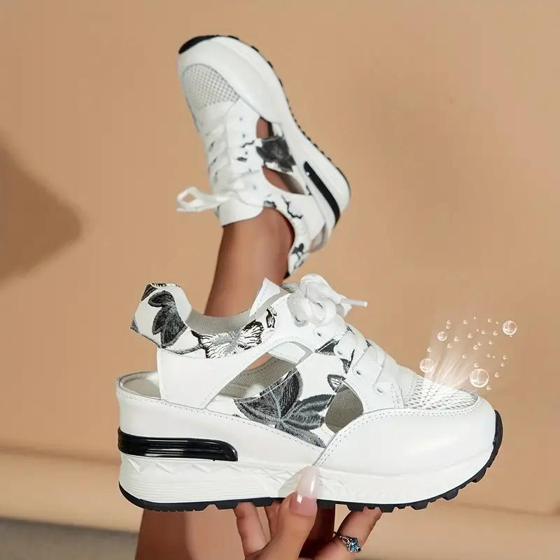 Sneaker Sandals Lace Up Cut Out Wedge Sneakers Shoes for Summe Fashion Nora