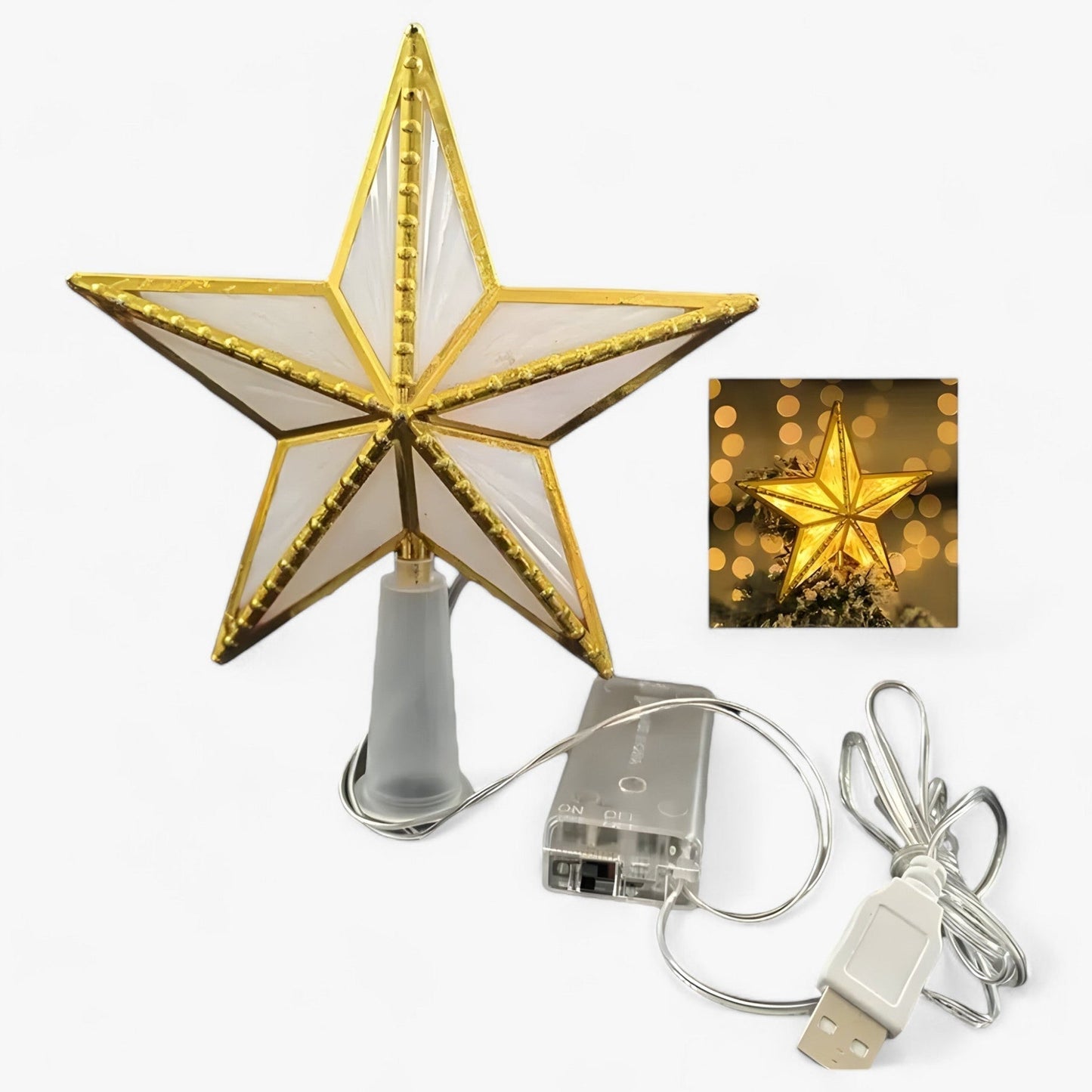 StarGlitter - LED star with five dots Christmas tree-Fashion Nora