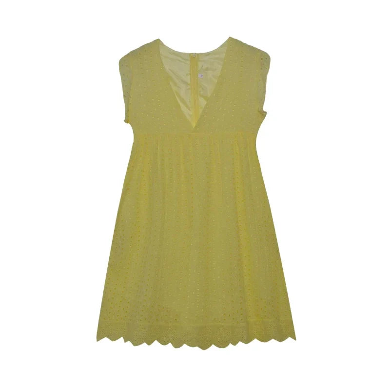 Summer Dress - Lace - Sleeveless - Loose Fit Dress - Mini Dress-Fashion Nora