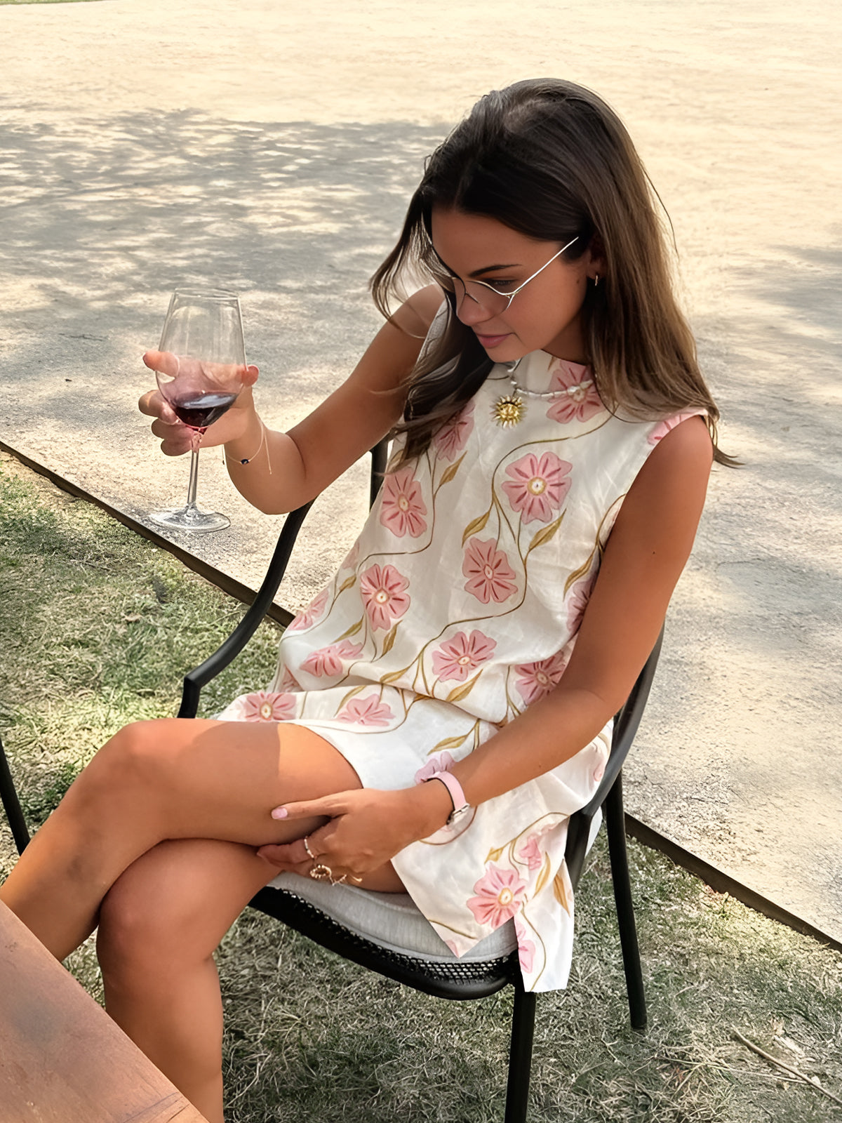 Summer Dress - Sleeveless - A-Line - Floral Dress - Mini Dress-Fashion Nora