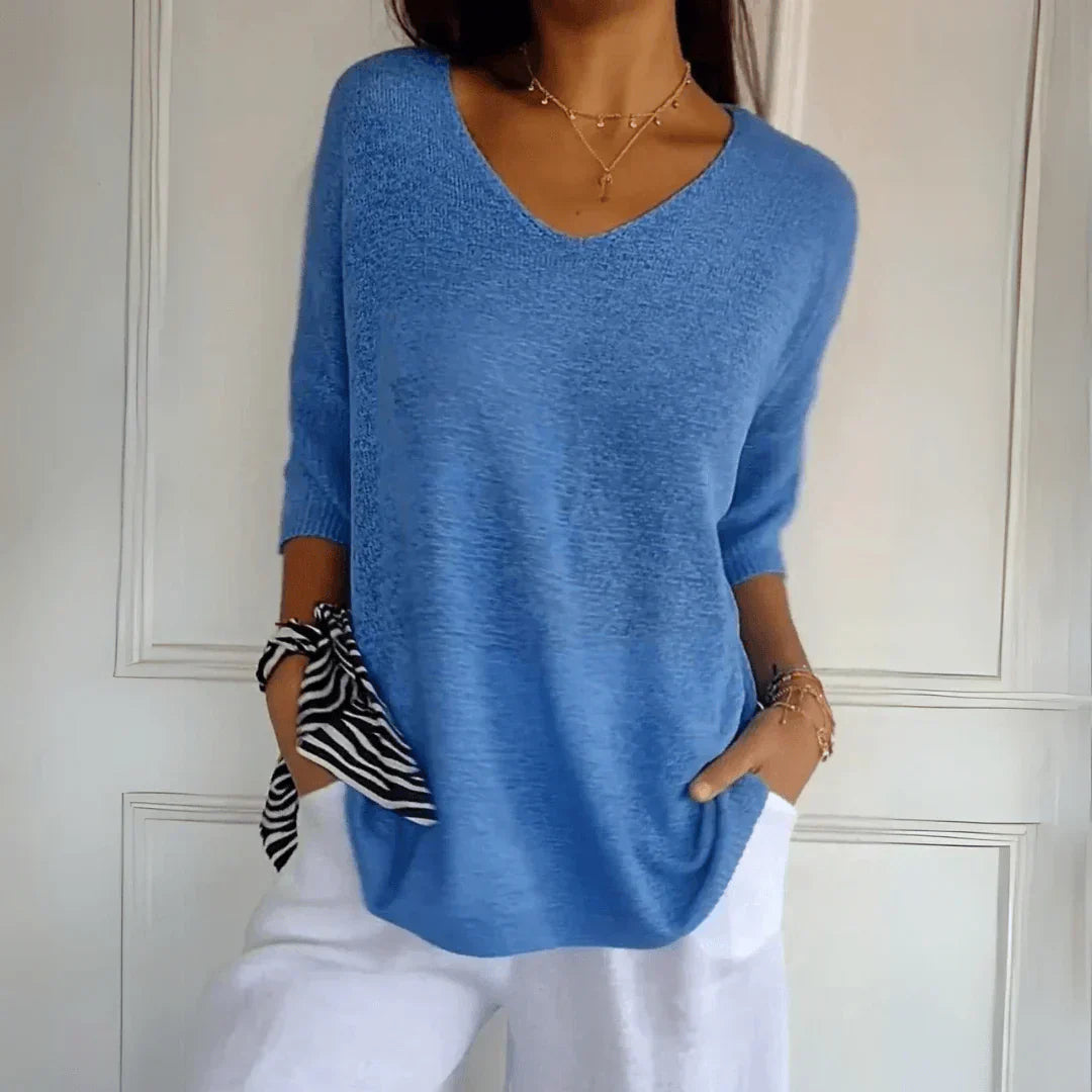Summer Jumper - Long Sleeve - Loose Fit - Lightweight Jumper - Women's Clothing-Fashion Nora