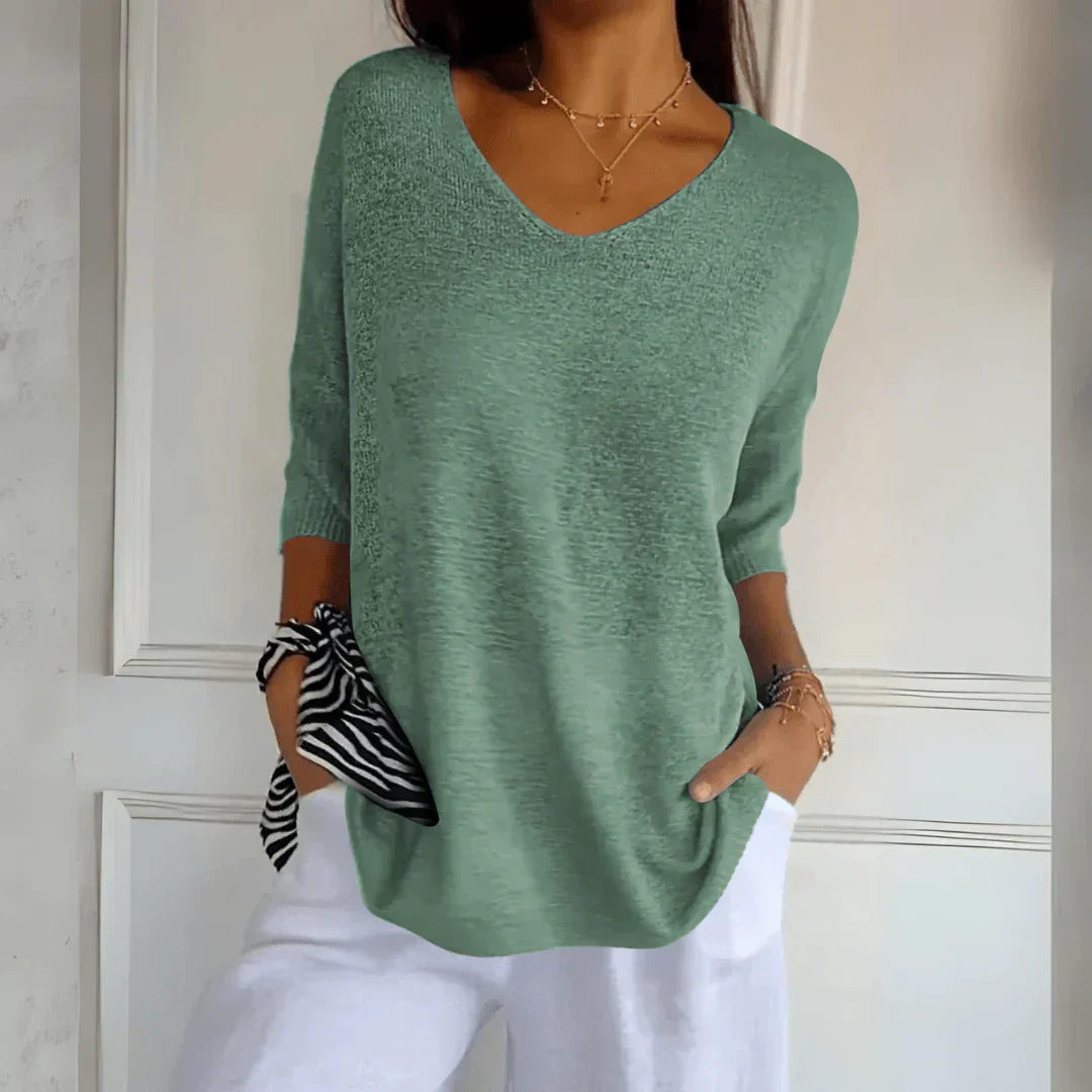 Summer Jumper - Long Sleeve - Loose Fit - Lightweight Jumper - Women's Clothing-Fashion Nora