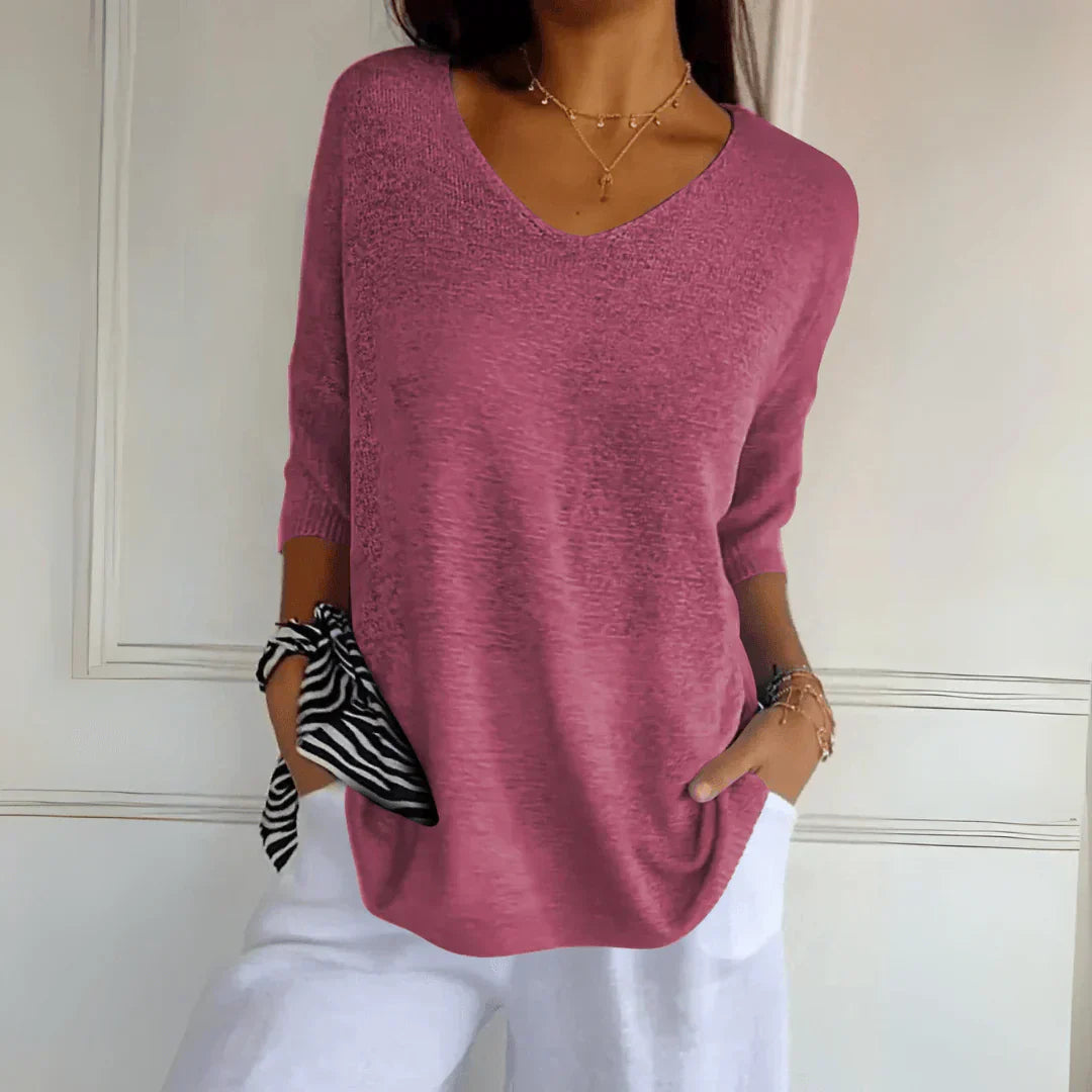 Summer Jumper - Long Sleeve - Loose Fit - Lightweight Jumper - Women's Clothing-Fashion Nora